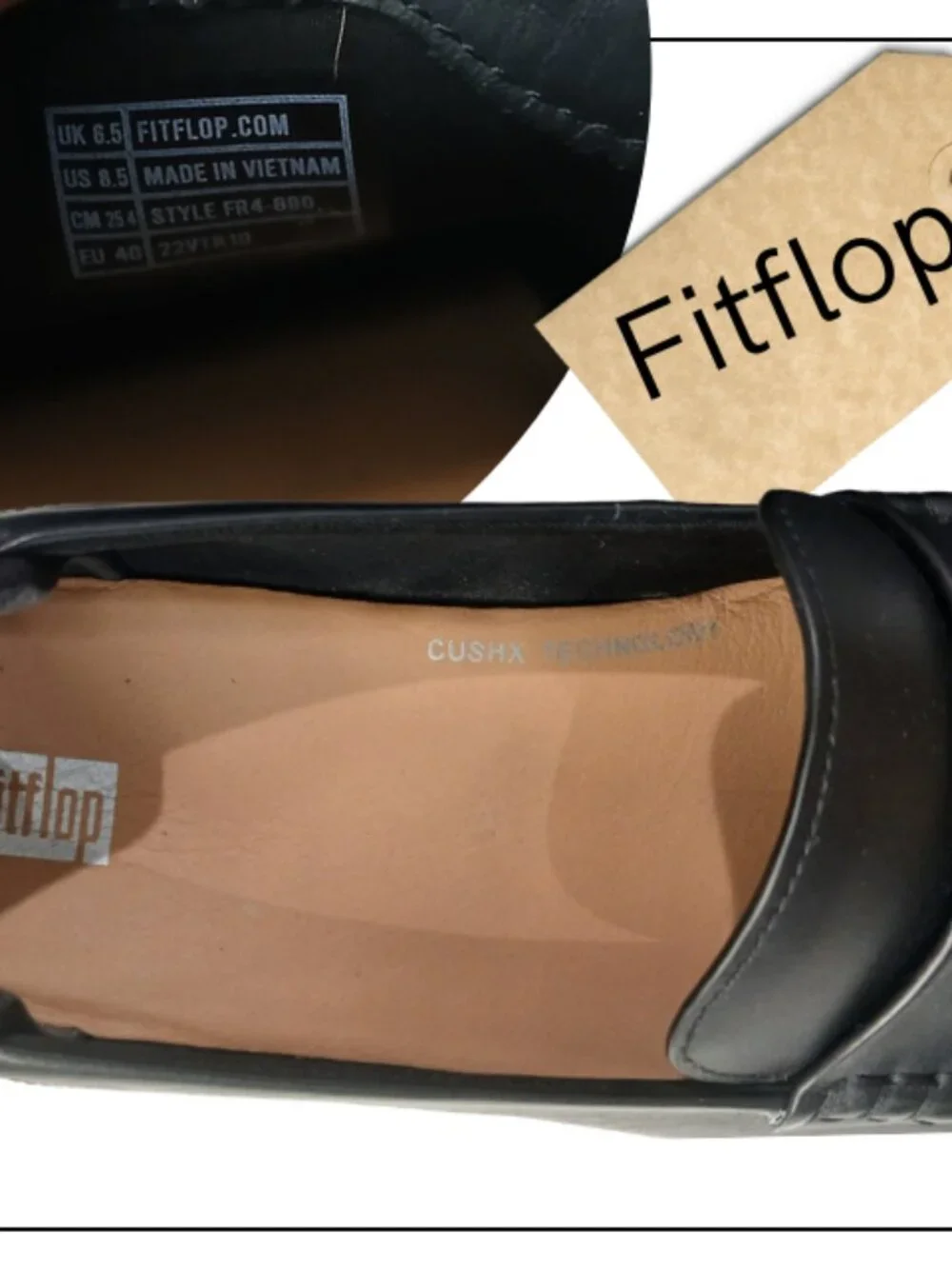 Fitflop Black Leather Platform Penny Loafers